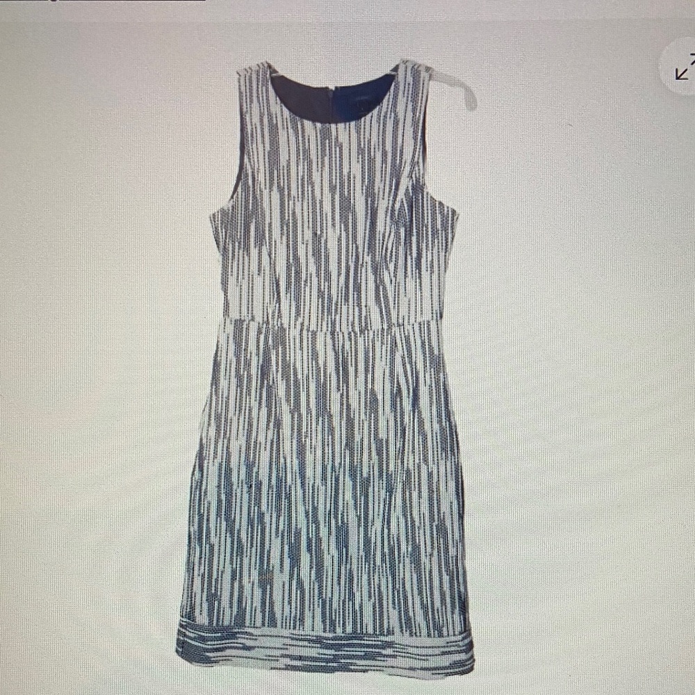 J Crew Tweed Blue and White Sleeveless Midi Dress Size 6 - Picture 5 of 6